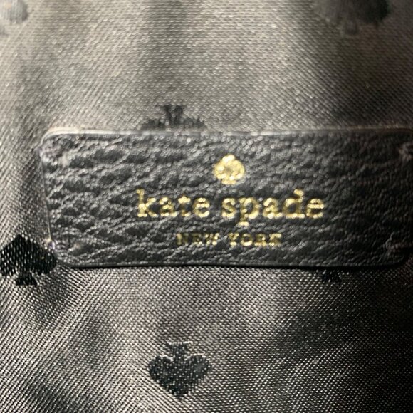 KATE SPADE New York Triple Gusset Black Pebbled Leather Crossbody Bag - Picture 9 of 15